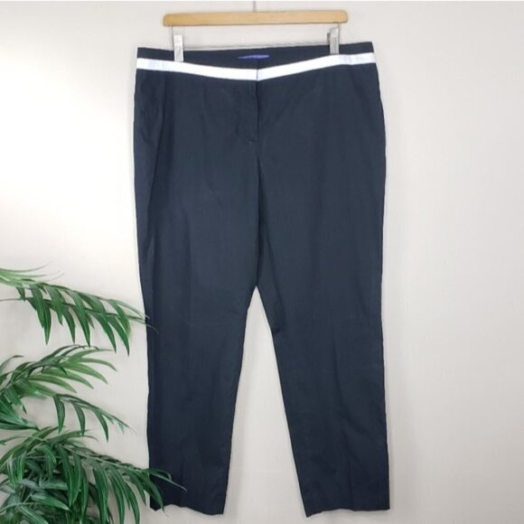Les Copains | Black Pants with White Waistband - Picture 1 of 6